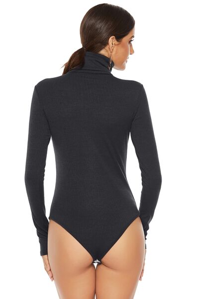 Ribbed Turtleneck Long Sleeve Bodysuit