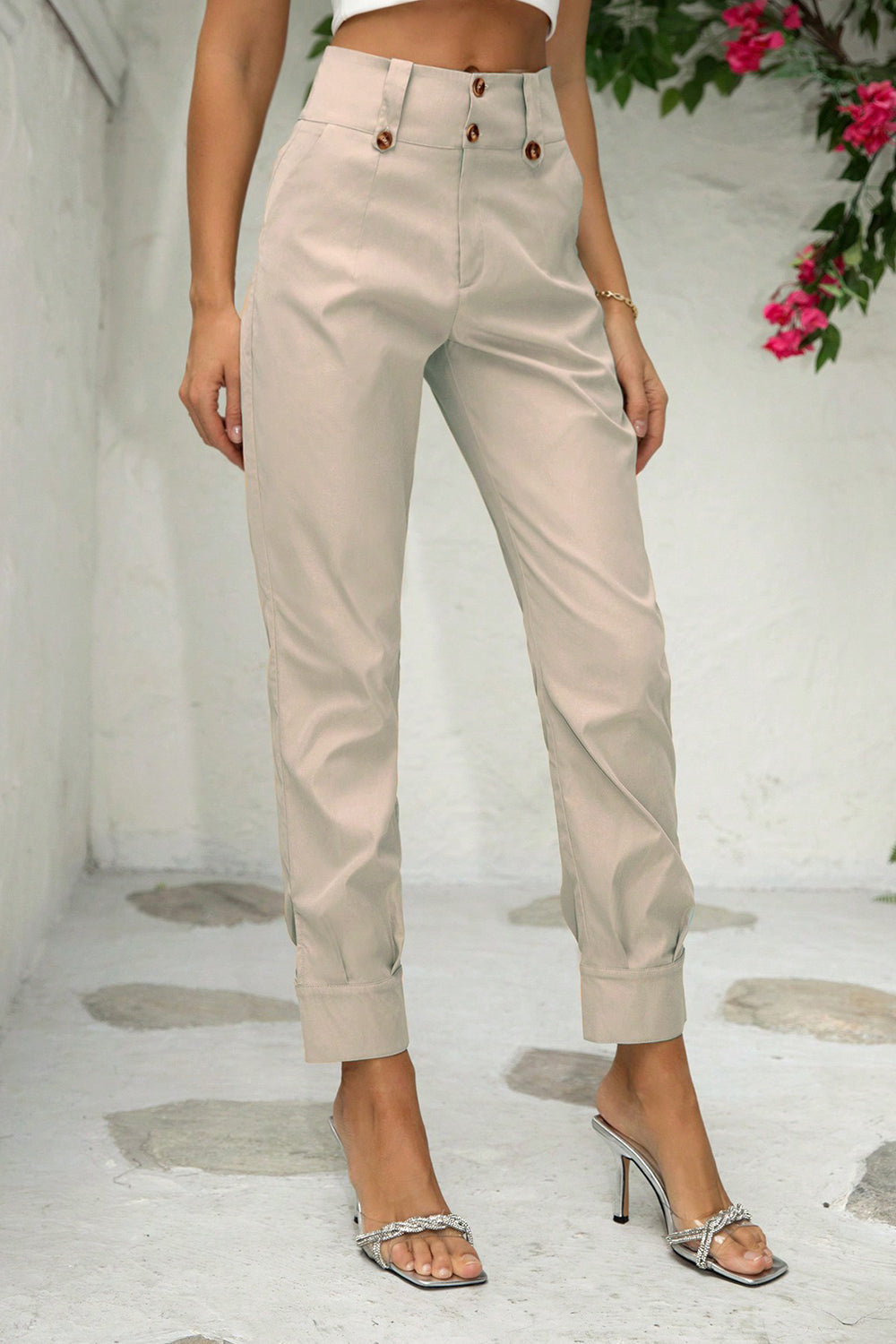 Straight Leg Pants with Pockets