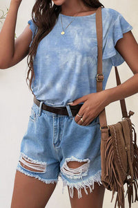 Printed Round Neck Short Sleeve T-Shirt