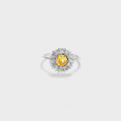 Sunflower Zircon 18K Gold-Plated Ring