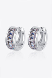 1.8 Carat Moissanite 925 Sterling Silver Huggie Earrings