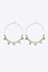 Turquoise Stainless Steel Hoop Earrings