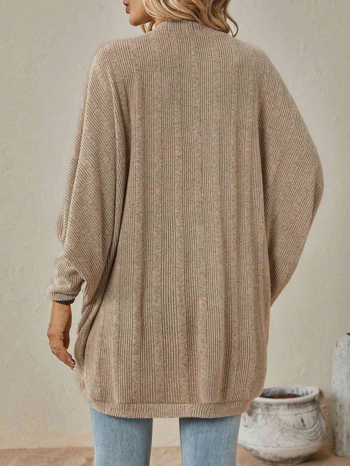 Open Front  Dropped Shoulder Cardigan