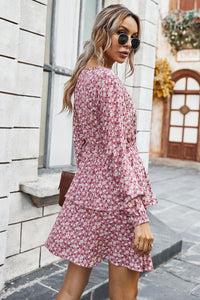 Floral V-Neck Layered Dress