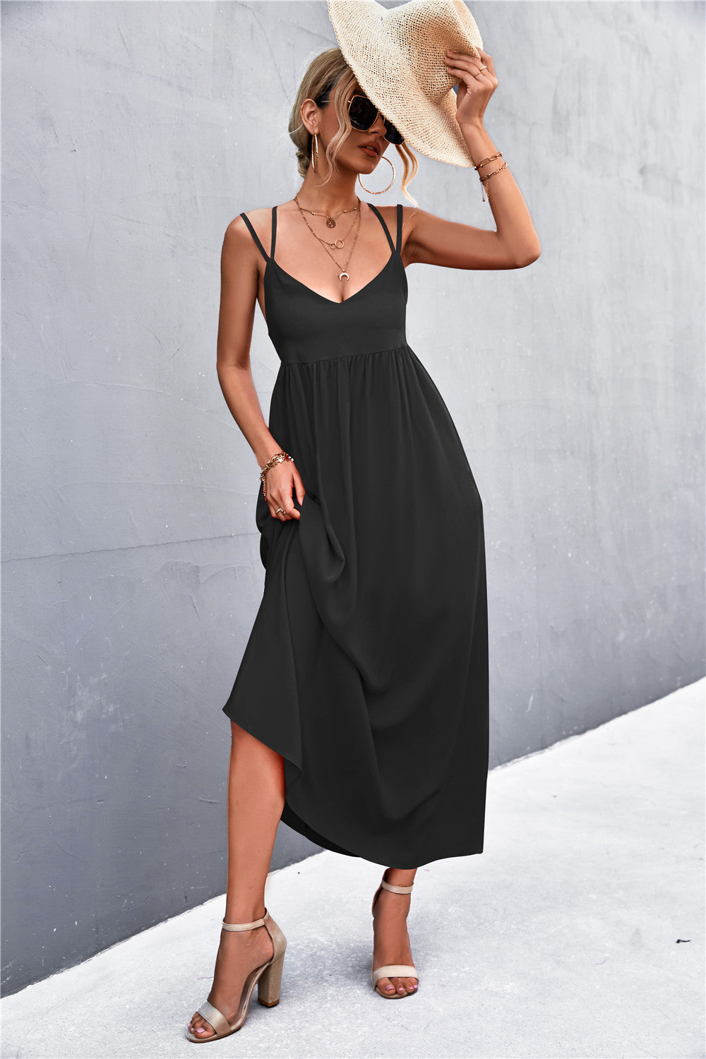 Double Strap Tie Back Dress