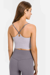 Crisscross Back Scoop Neck Sports Cami