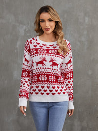 Christmas Theme Round Neck Sweater