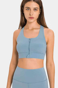 Zip Up Racerback Sports Bra