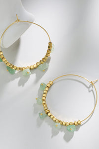 Turquoise Stainless Steel Hoop Earrings