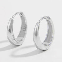 925 Sterling Silver Inlaid Zircon Huggie Earrings