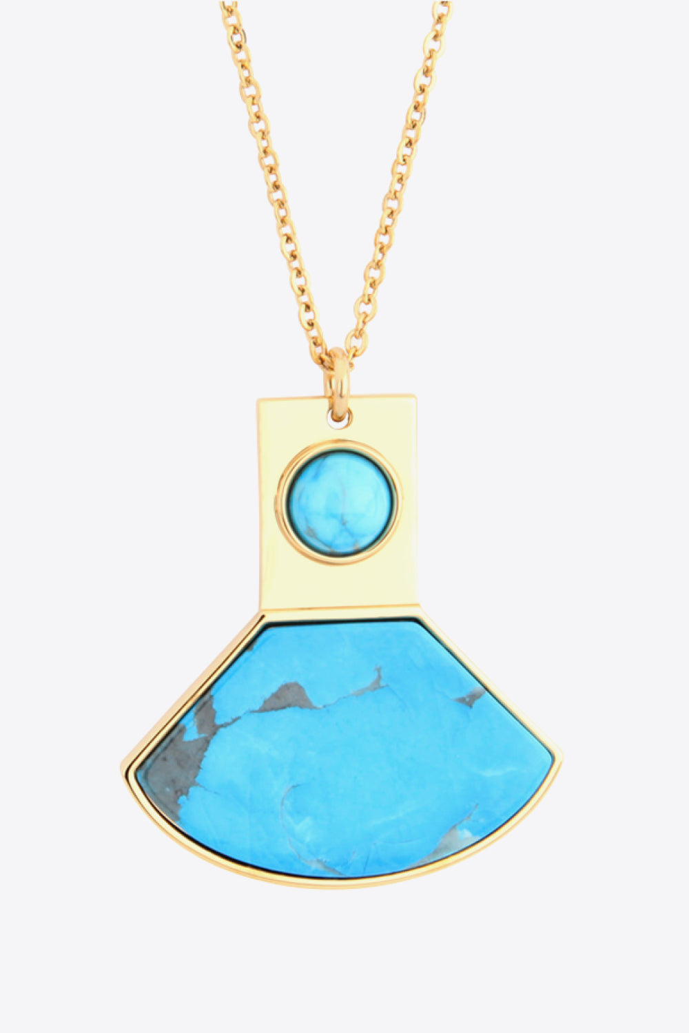 18K Gold Plated Turquoise Pendant Necklace