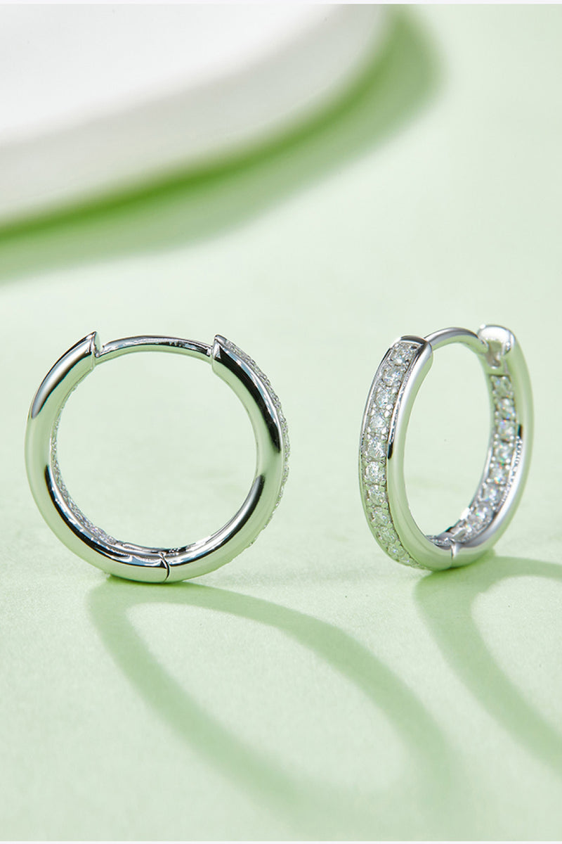 Moissanite 925 Sterling Silver Huggie Earrings