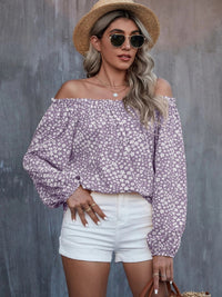 Off-Shoulder Long Sleeve Blouse