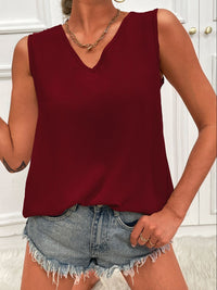 V-Neck Curved Hem Tunic Tank