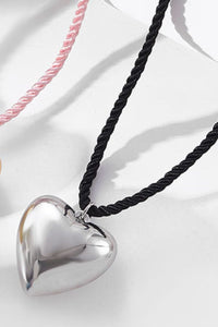 Heart Pendant Rope Necklace