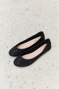 Forever Link Rhinestone Ballet Flats in Black