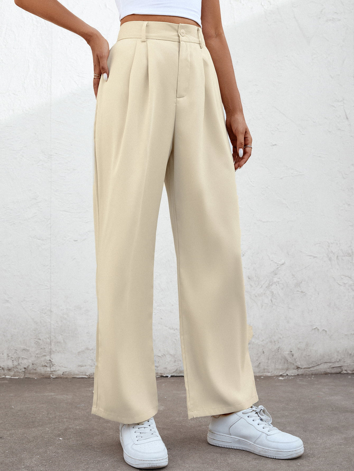 High Waist Straight Leg Pants