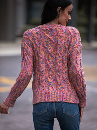 Cable-Knit Round Neck Sweater