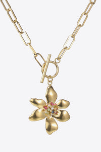 Flower Pendant Stainless Steel Necklace