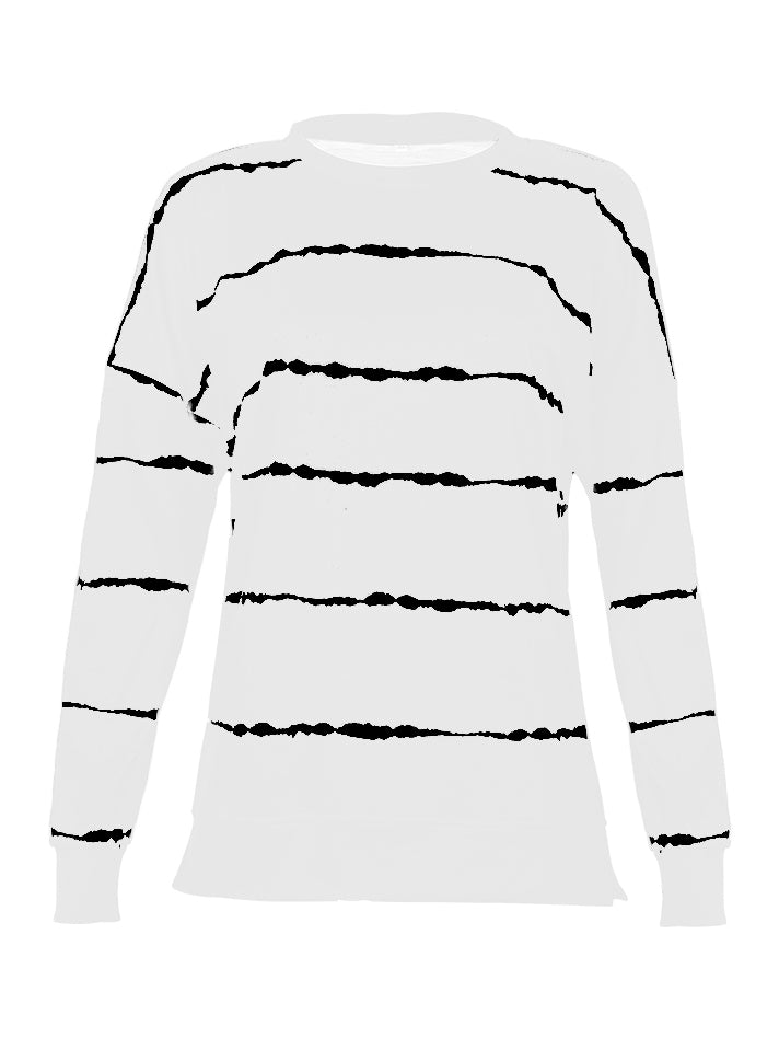 Striped Round Neck Sweatshirt