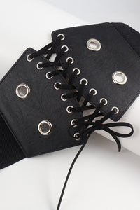 PU Leather Front Lace-Up Corset belt