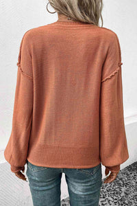 V-Neck Exposed Seam Sweater