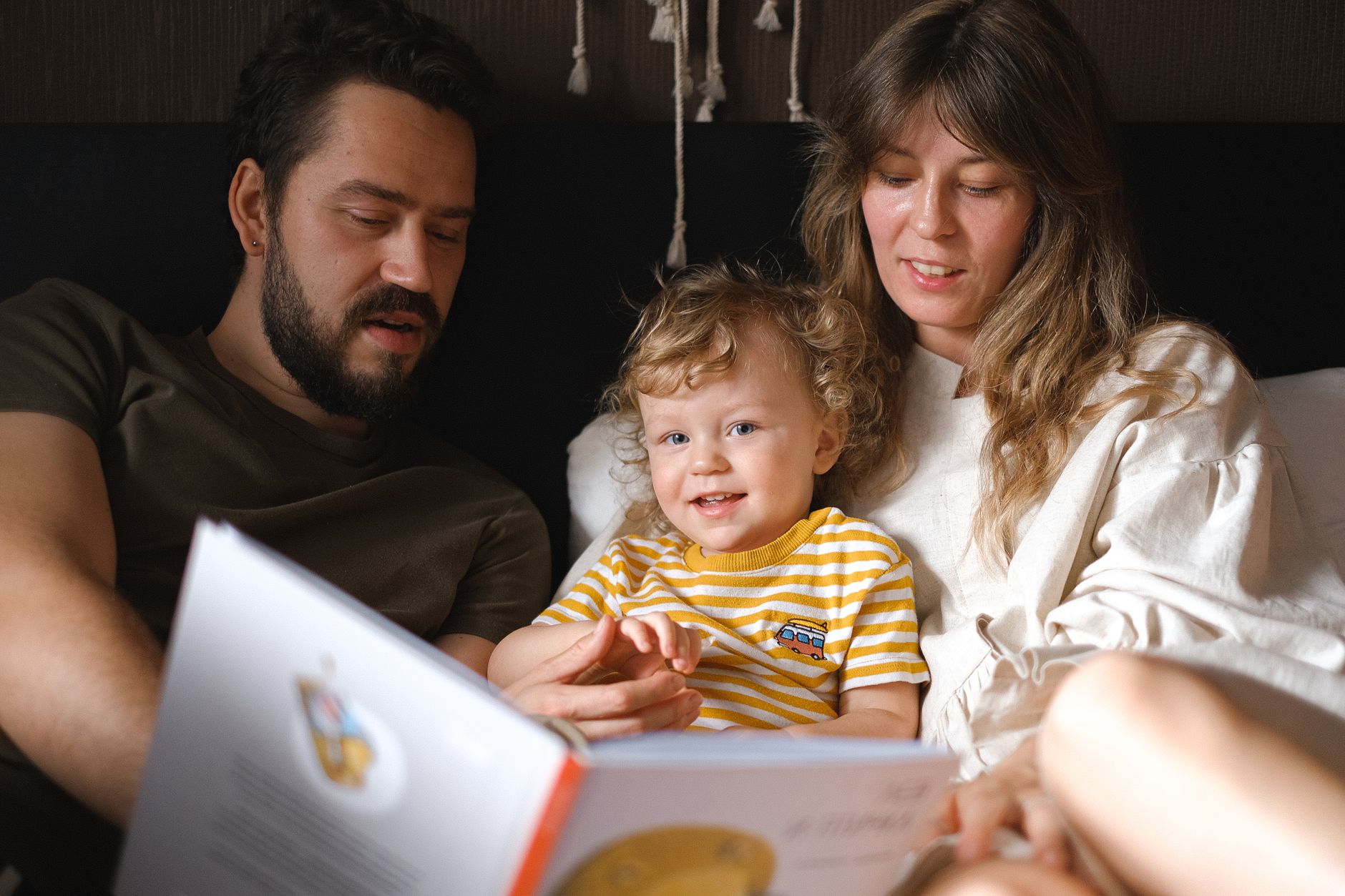 Family reading together